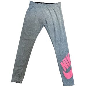 Nike Big Kids Girls gray graphic leggings size YM